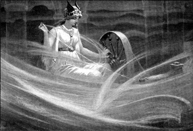 Frigg Spinning the Clouds by John Charles Dollman
